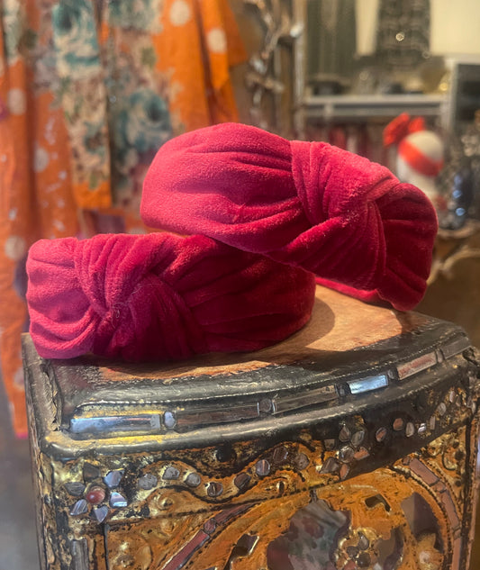 Headband in Raspberry Velvet