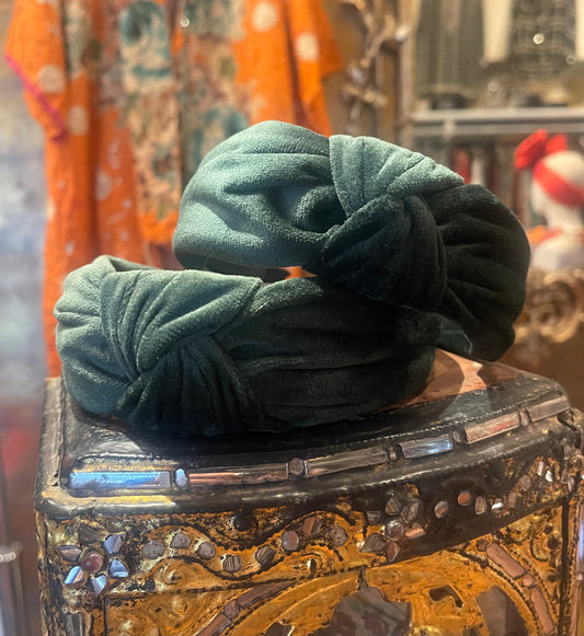 Headband in Forest Green Velvet