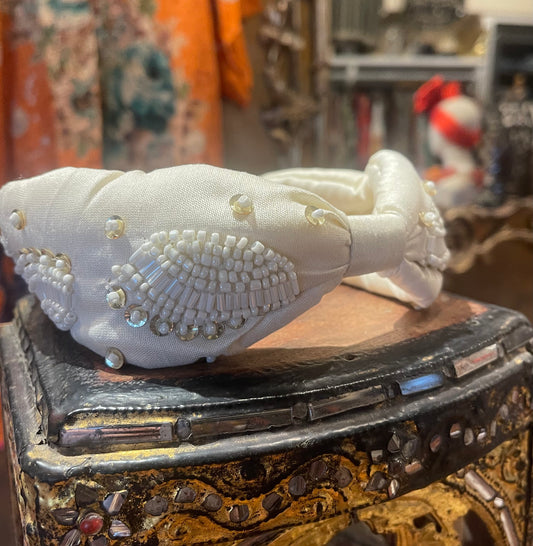 Beaded Ivory Headband