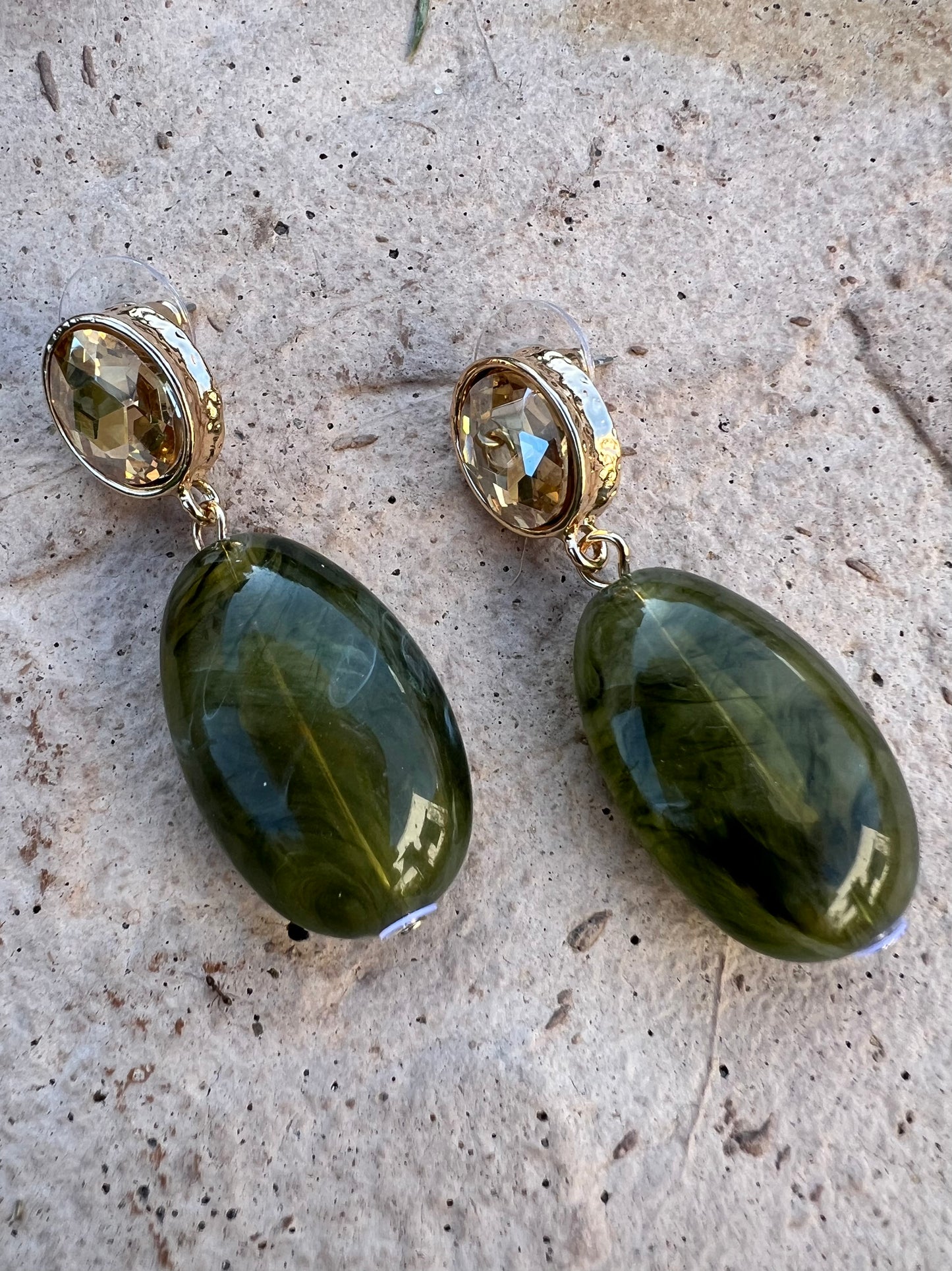 Golden Olive Drop Earring
