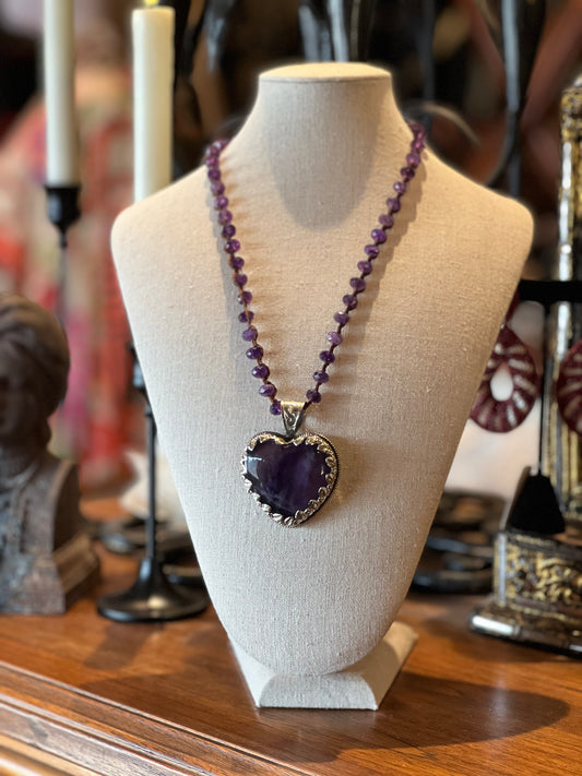 Amethyst Heart Necklace 1304