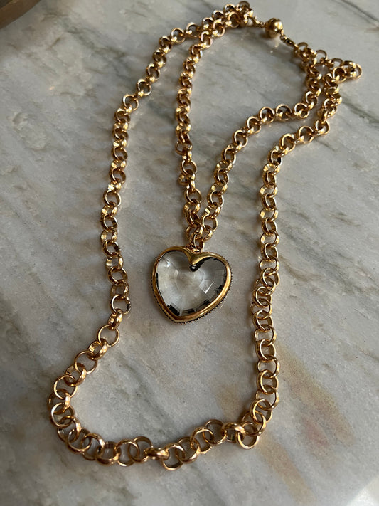 Crystal Heart Layering Necklace