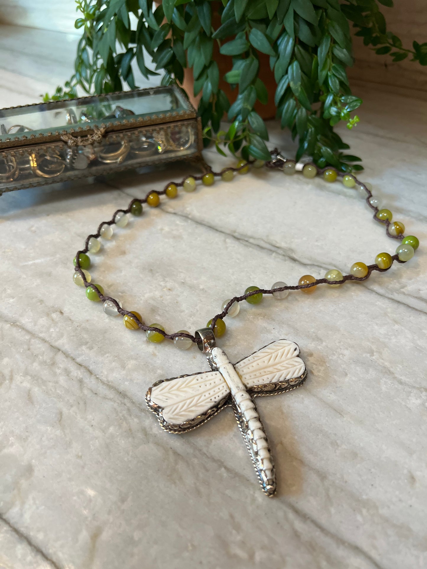 Dragonfly 1308 on Green Quartz