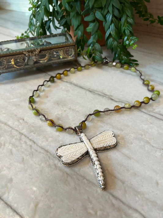 Dragonfly 1308 on Green Quartz