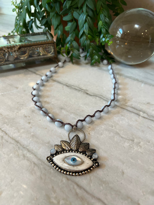 Mystic Eye 1311 Blue Jade Necklace