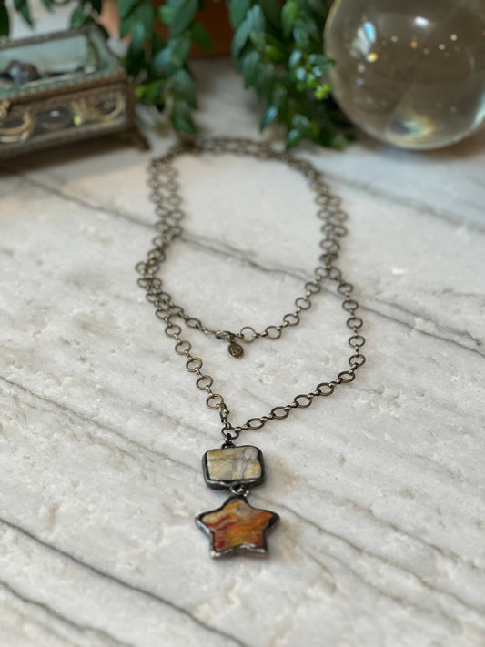 Agate Star Layering Necklace