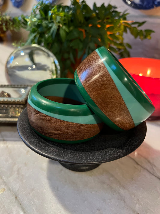 Bold Bangle in Green Turquoise Brown
