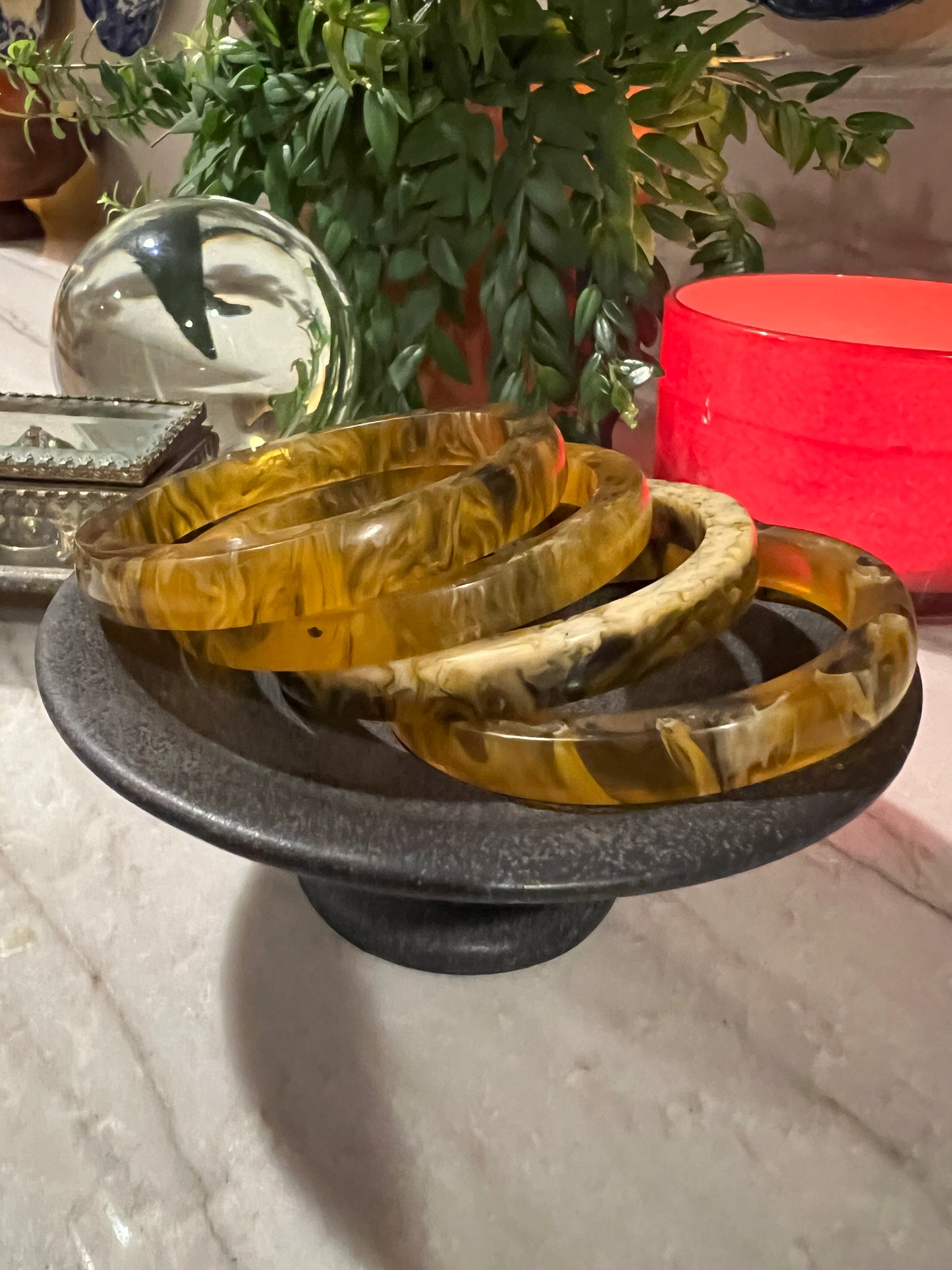 Bracelet Set in Butterscotch Marble