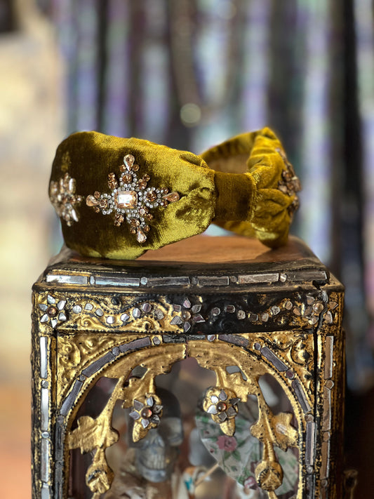 Chartreuse Velvet Headband