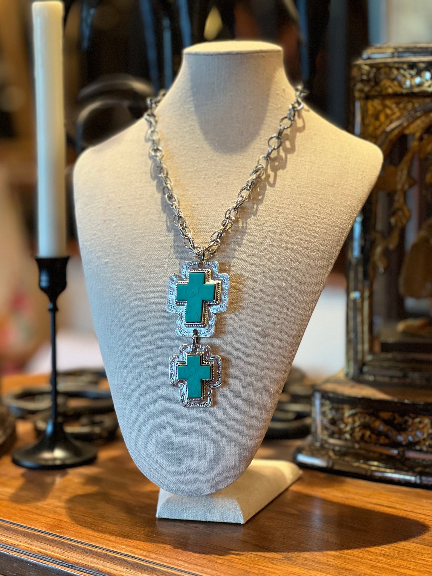 Double Cross Necklace