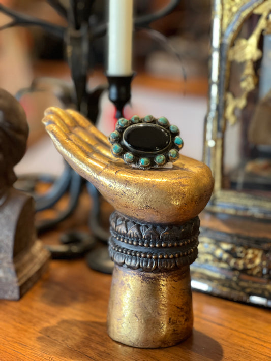 Onyx Turquoise Ring 1358