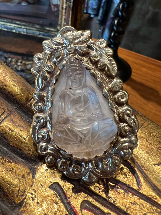 Crystal Quartz Buddha Ring 1355