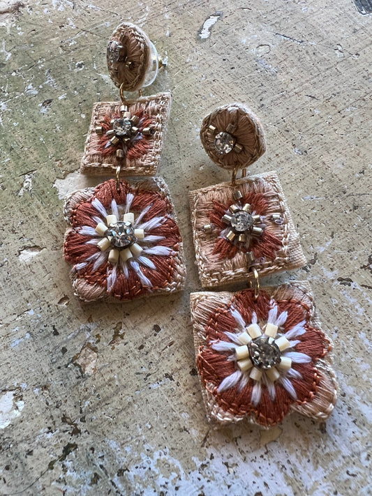 Quilt Flower Earring in Ginger