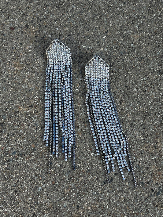 Rhinestone Fringe Earring