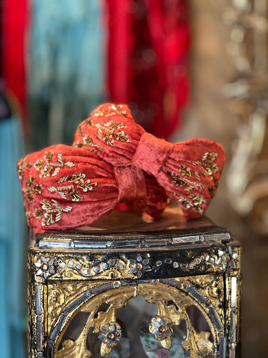 Persimmon Velvet Headband – Chateau Bel Age Boutique