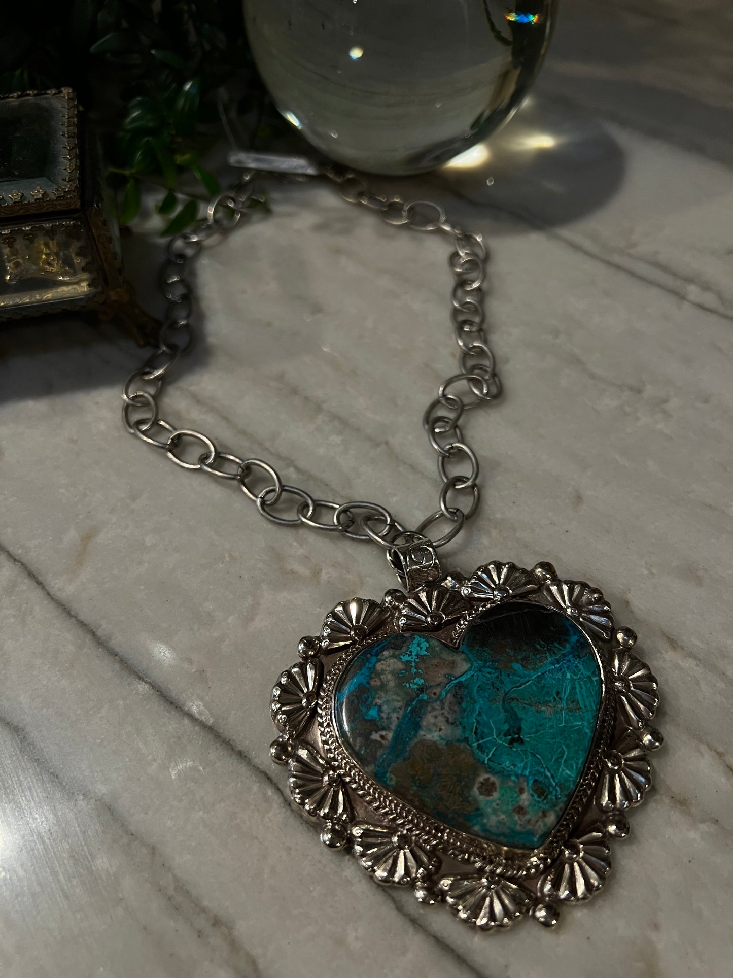 Heart Chrysocola Necklace 1384