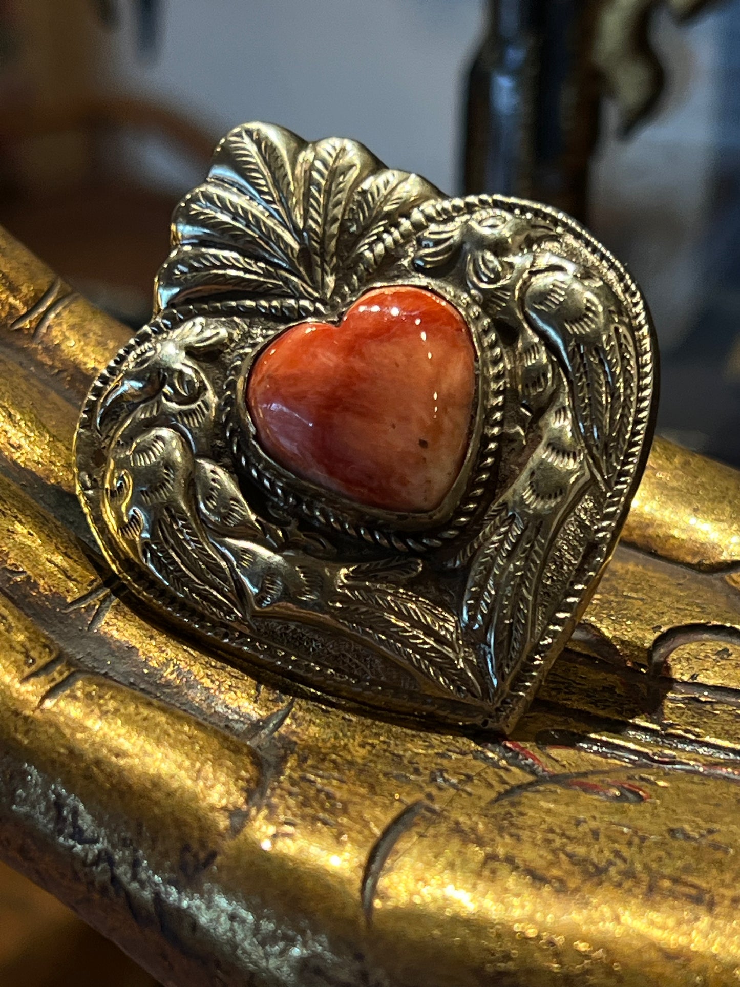 Doves with Shell Heart Ring 1396