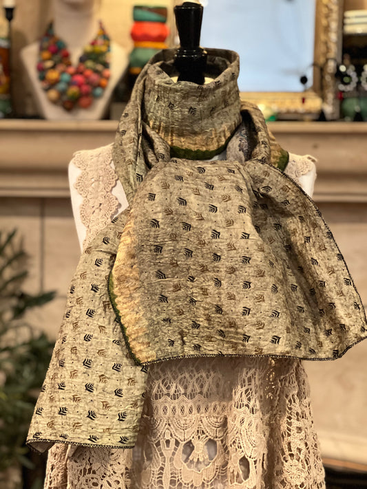 Felted Scarf in Golden Forest