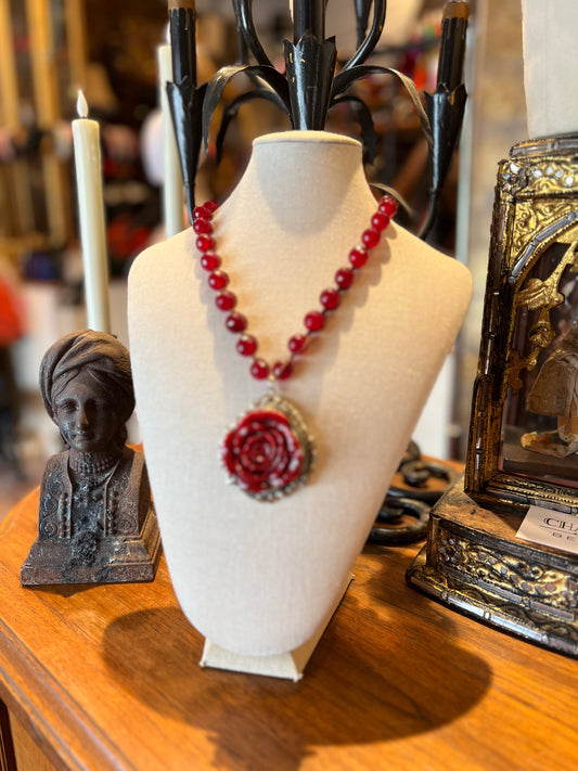 Red Rose with Red Jade 1484