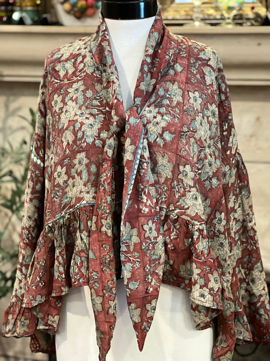 Gypsy Ruffle Top in Mauve Flower