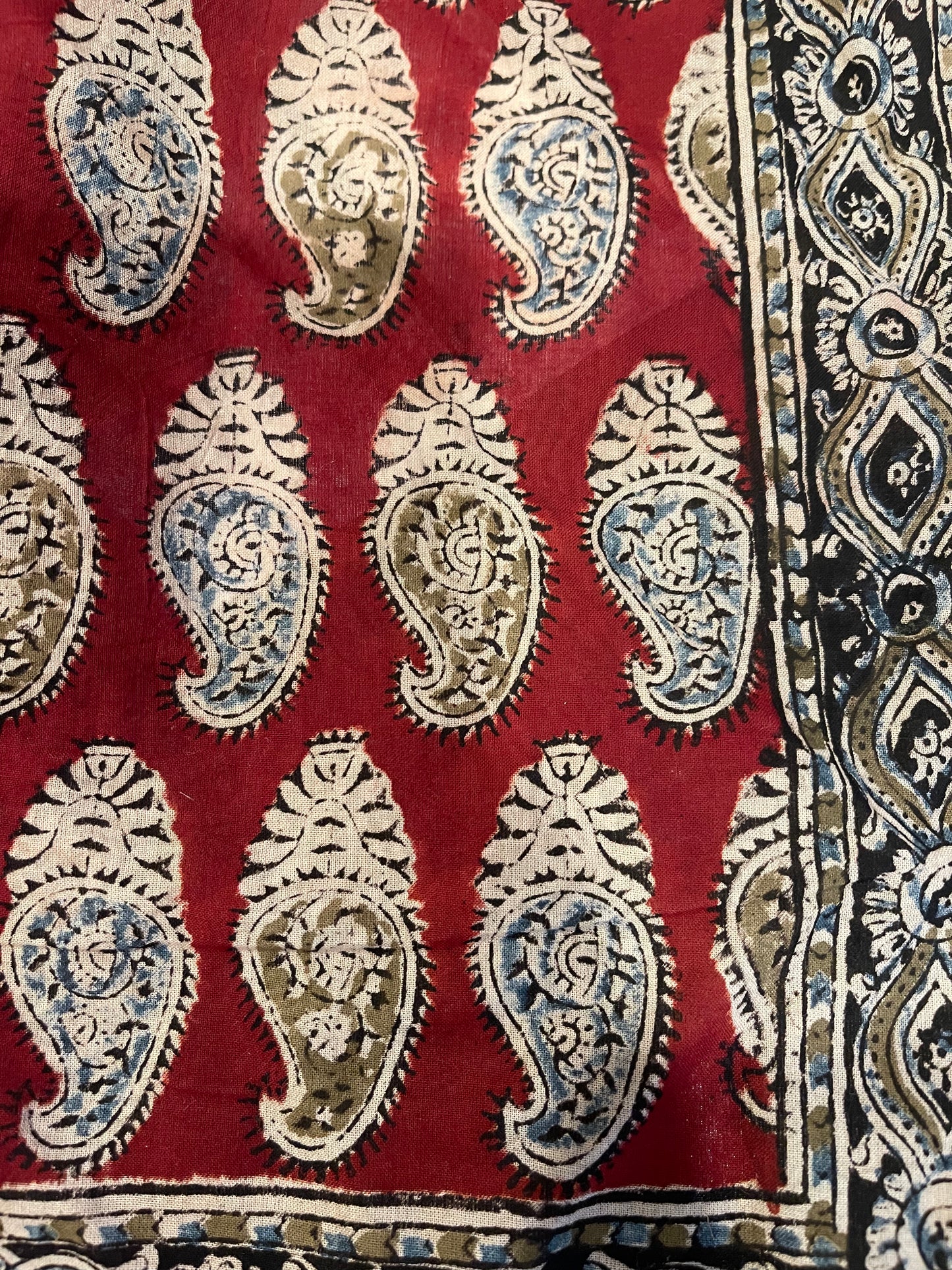 Burgundy Paisley Border Bandana