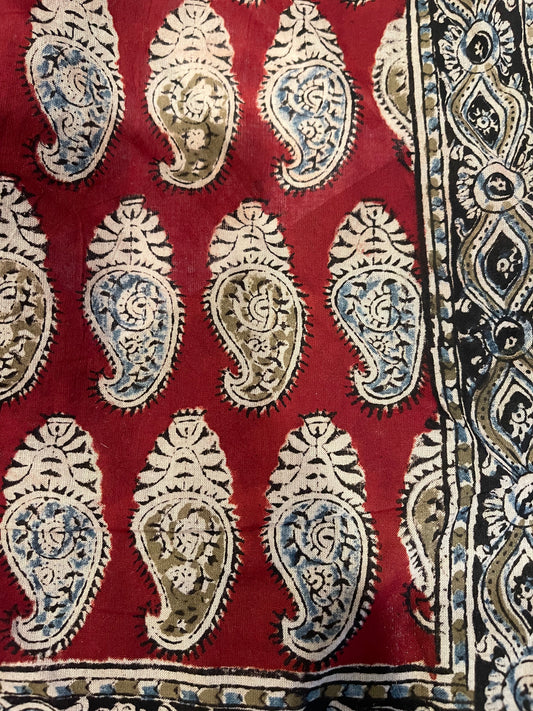 Burgundy Paisley Border Bandana