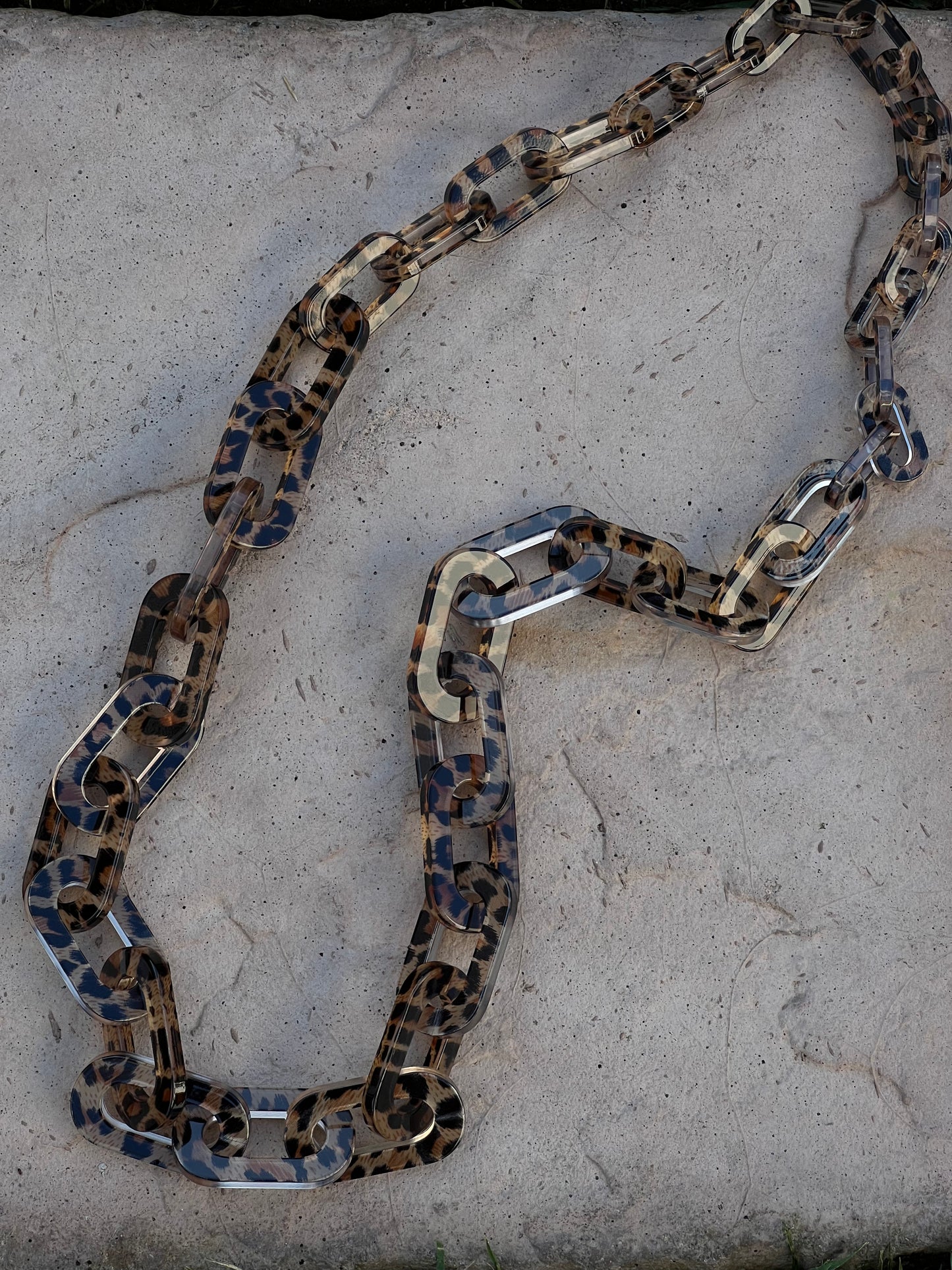 Chain Link Necklace in Leopard