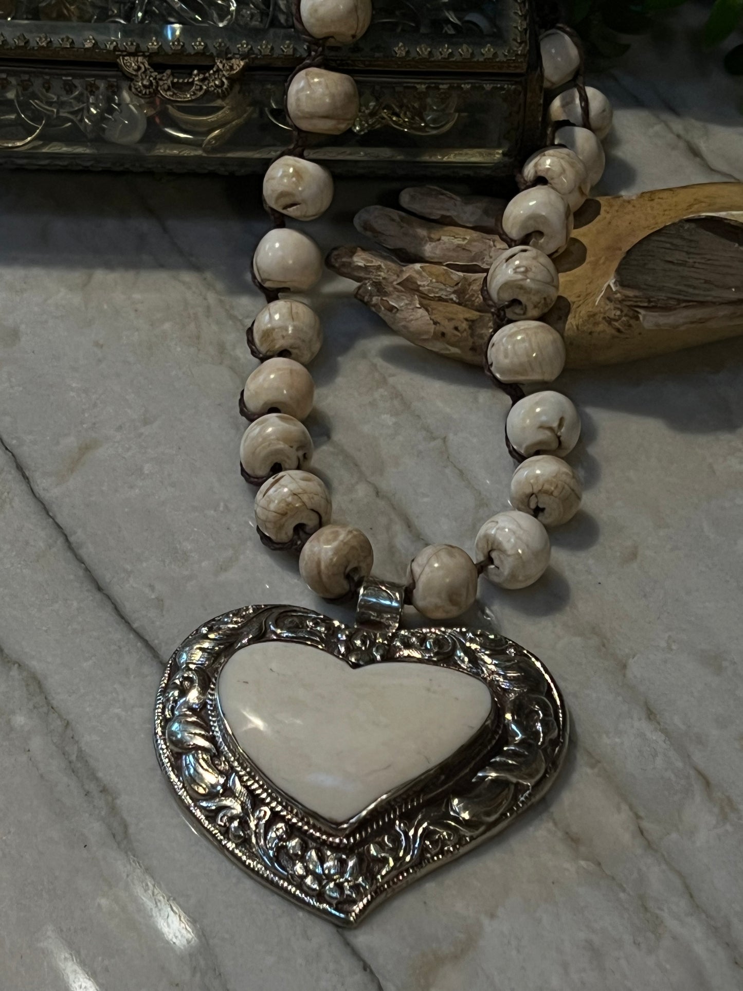 Bone Heart 1502 Necklace