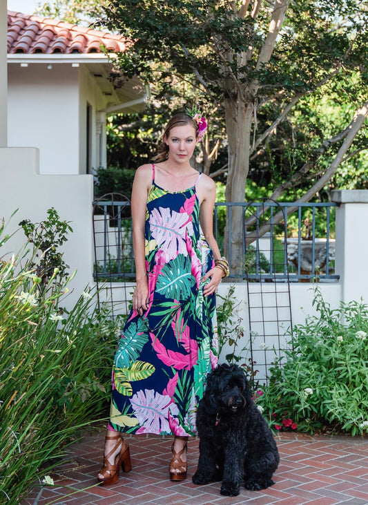Cocoon Dress in Tropical