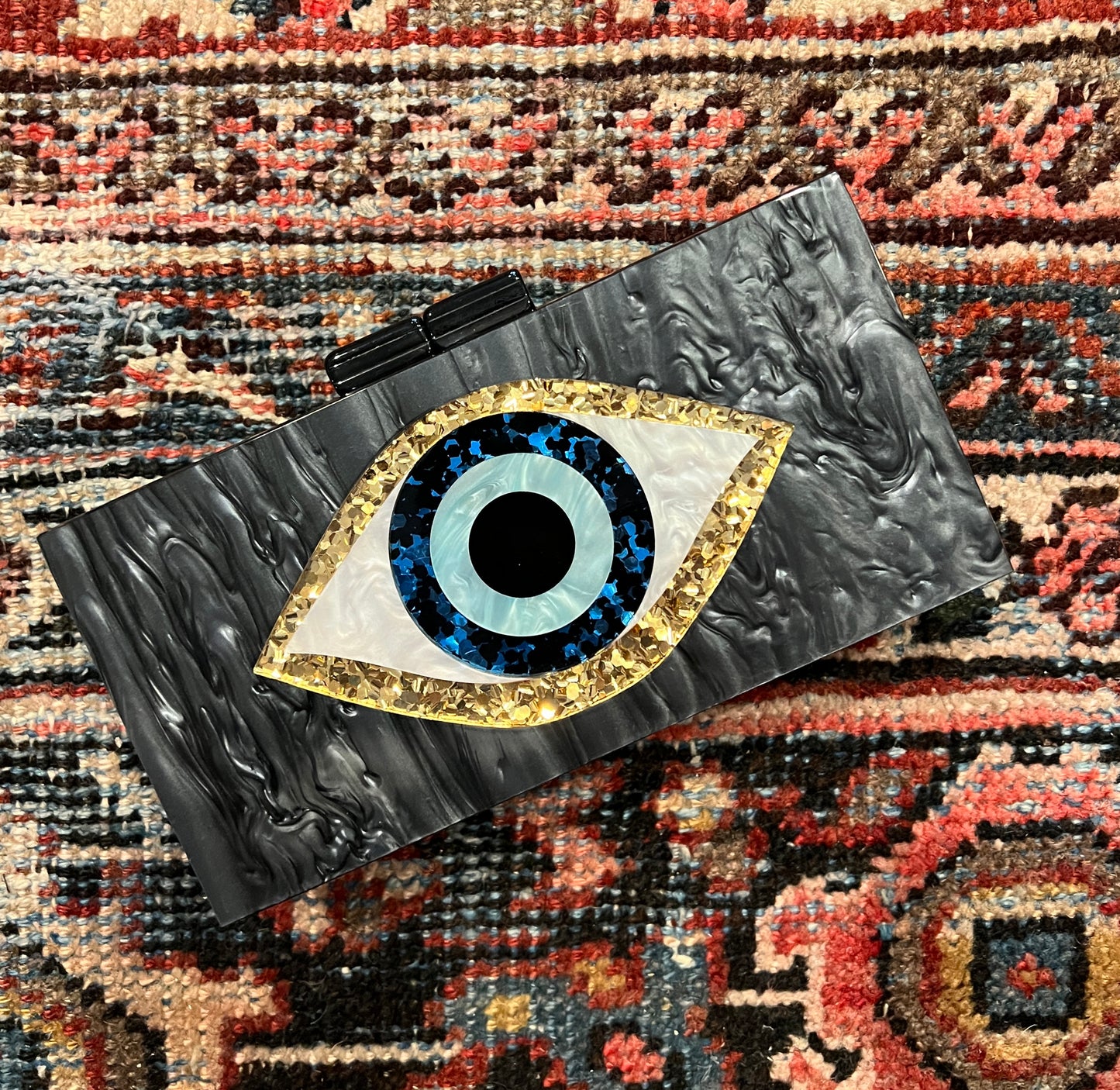 Evil Eye Clutch in Dark Grey