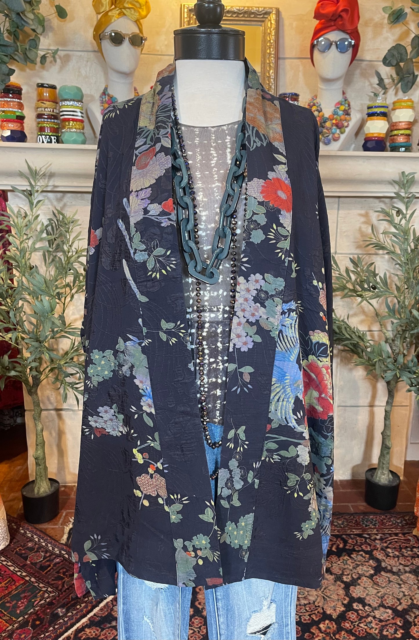 Midnight Crane Kimono