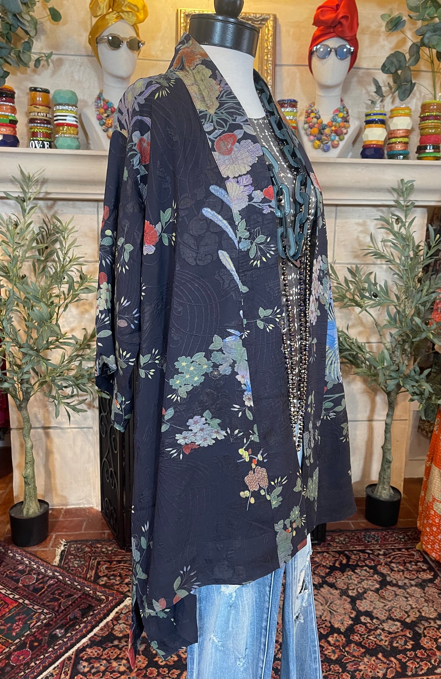 Midnight Crane Kimono