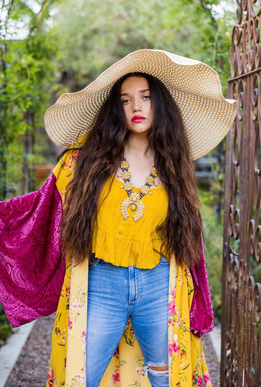 Tara Flora Canary Kimono by Jennafer Grace