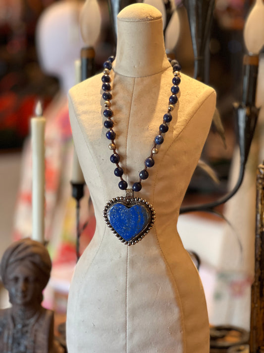 Lapis Heart Necklace 1631