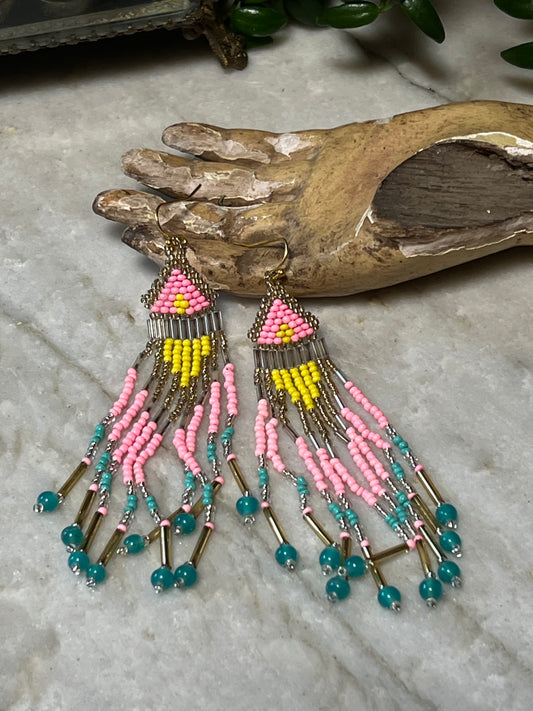 Beaded Earring in Pink Sugar