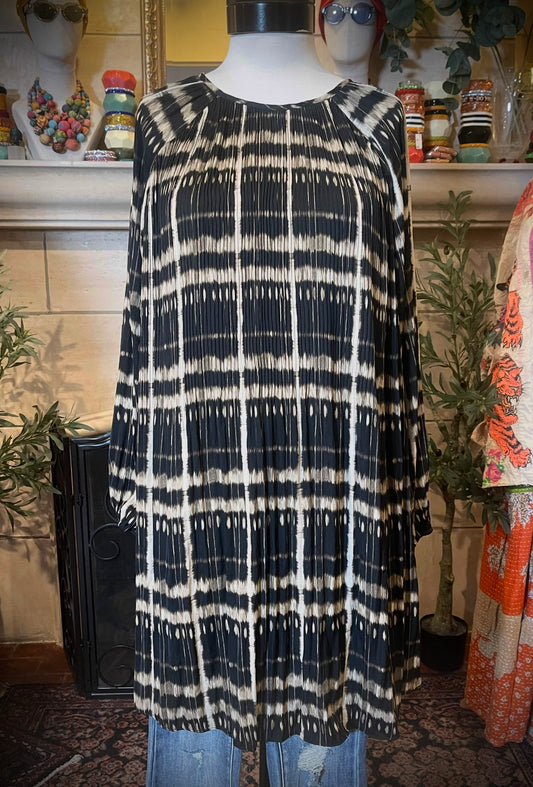 Brown Black Plaid Sheath Tunic