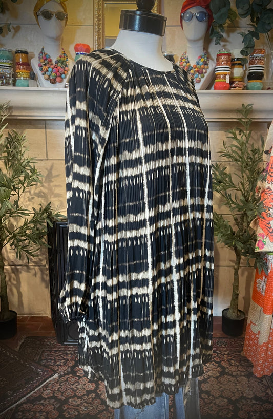 Brown Black Plaid Sheath Tunic