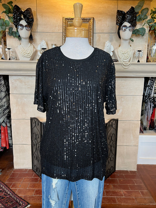 Back To Black Sequin Tee