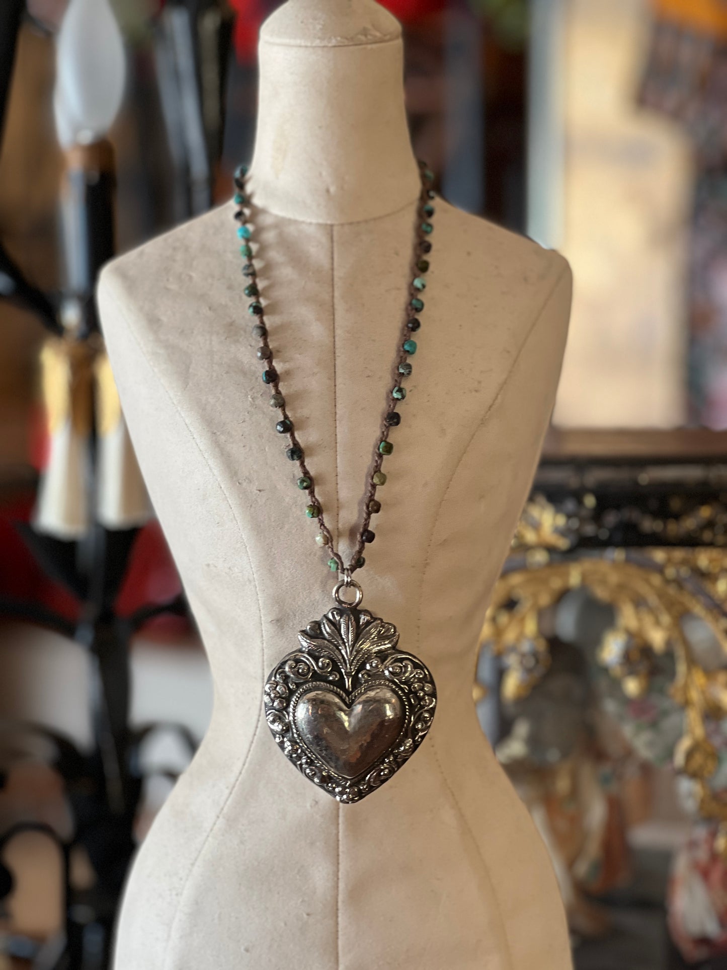 Milagros Heart Pendent Necklace