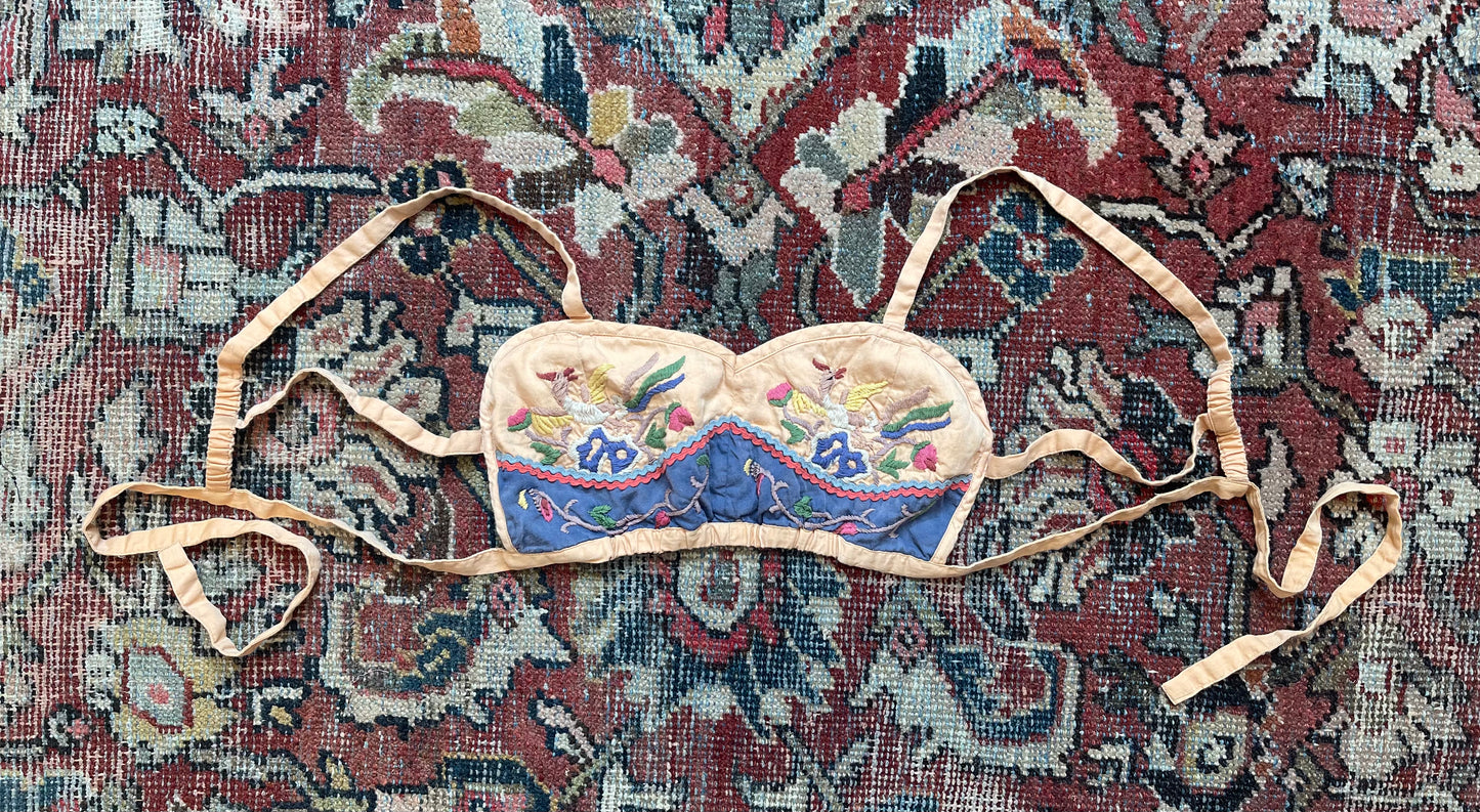 Cotton Satin Mindy Crane Embroidered Bralette by Magnolia Pearl