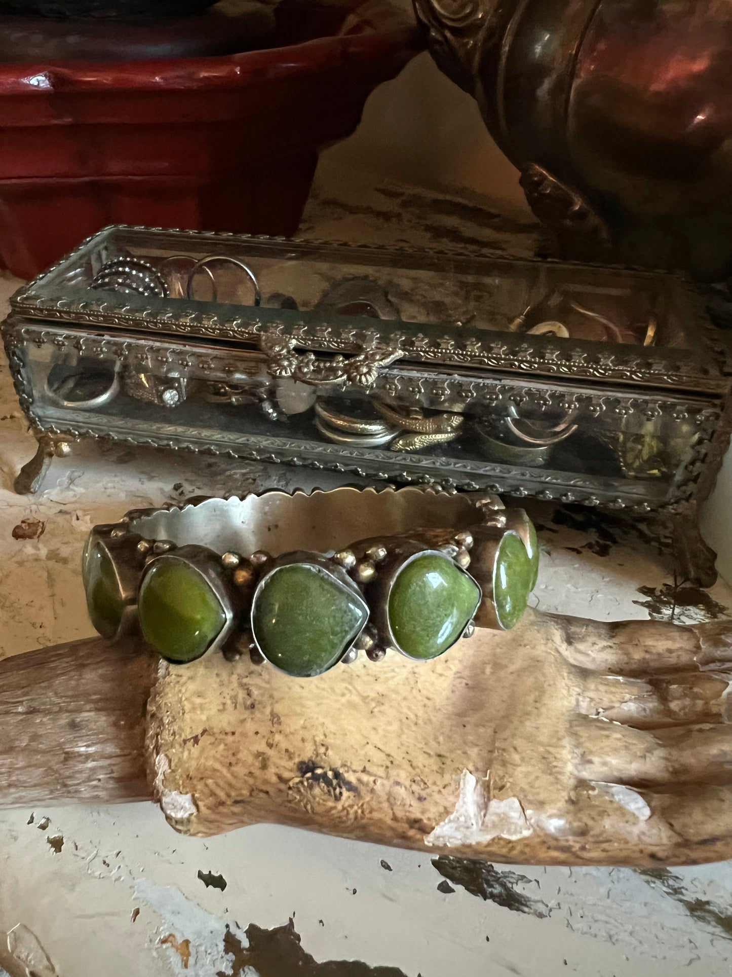 Moss Agate Bangle – Chateau Bel Age Boutique