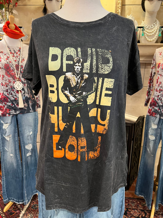 David Bowie T-Shirt in Charcoal