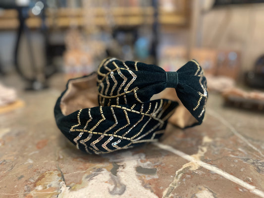 Gatsby Headband in Dark Emerald
