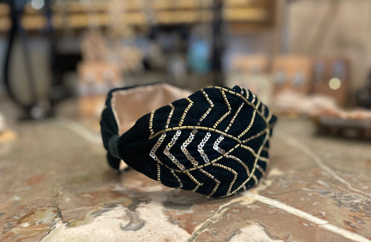 Gatsby Headband in Dark Emerald