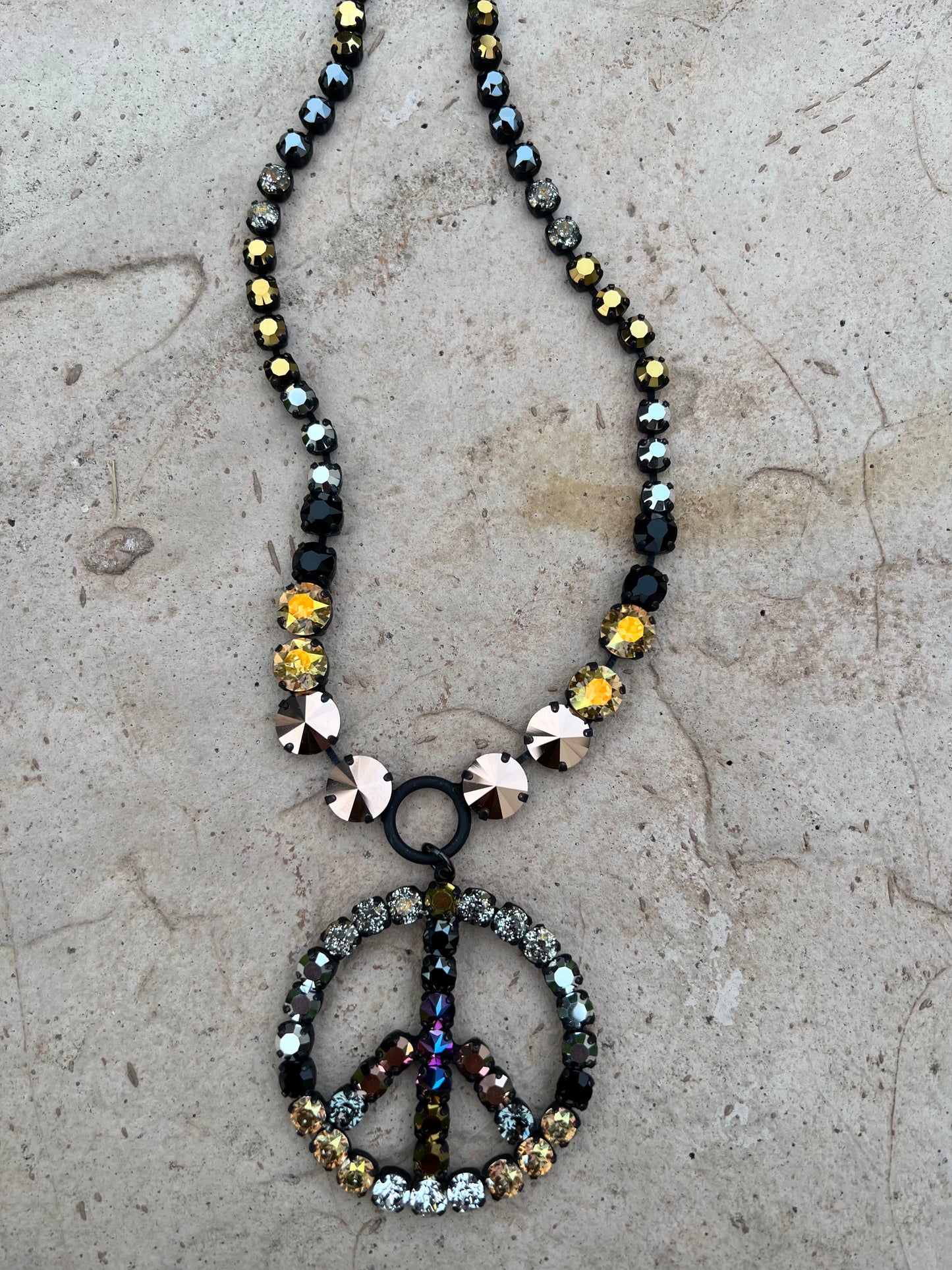 Peace Necklace in Metallics