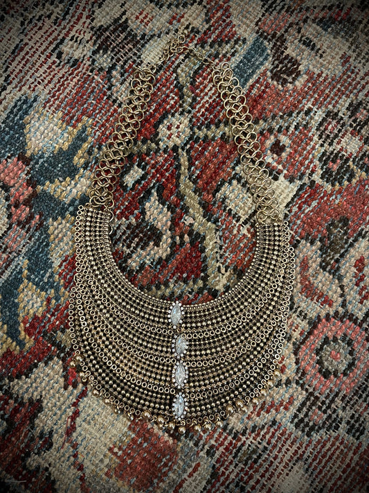 Cleo Necklace in Antique Gold