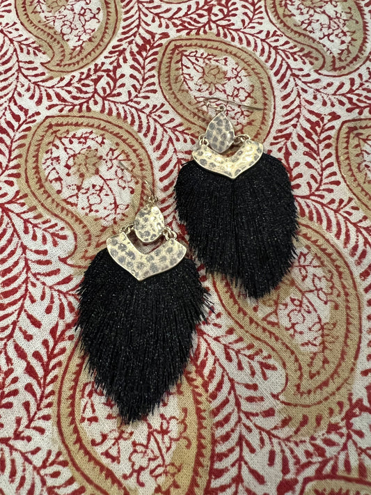 Black Fringe Earrings