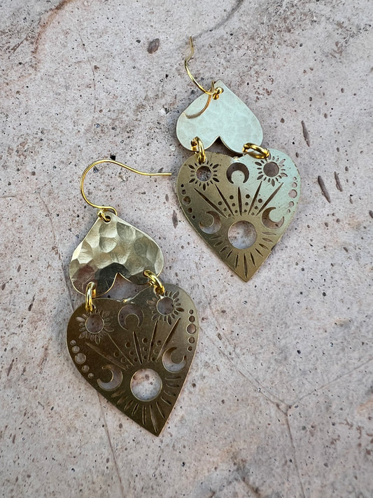 Gold Heart Earrings