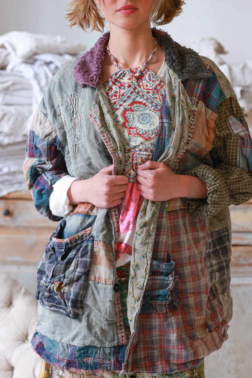 Magnolia Pearl European Cotton Patchwork Kathmandu Jacket