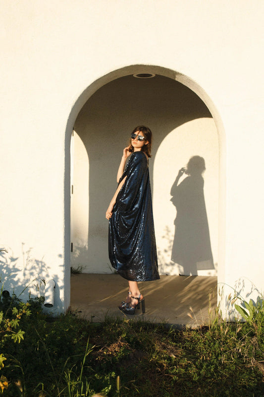 Midnight Sequined Caftan by Jennafer Grace